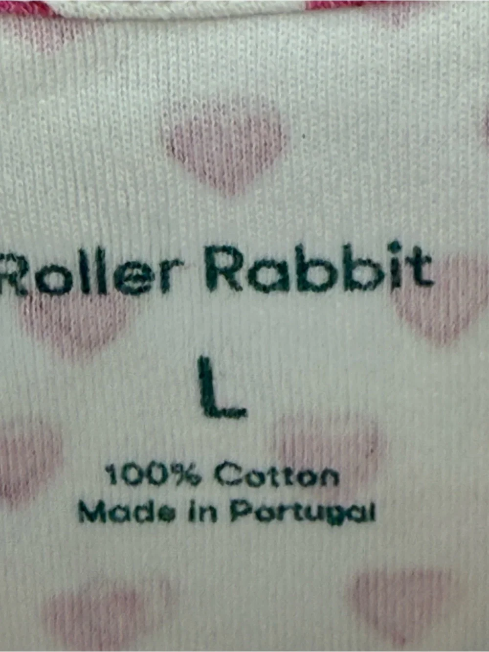 Roller Rabbit Hearts Red White Pima Cotton Sleep Dress Large